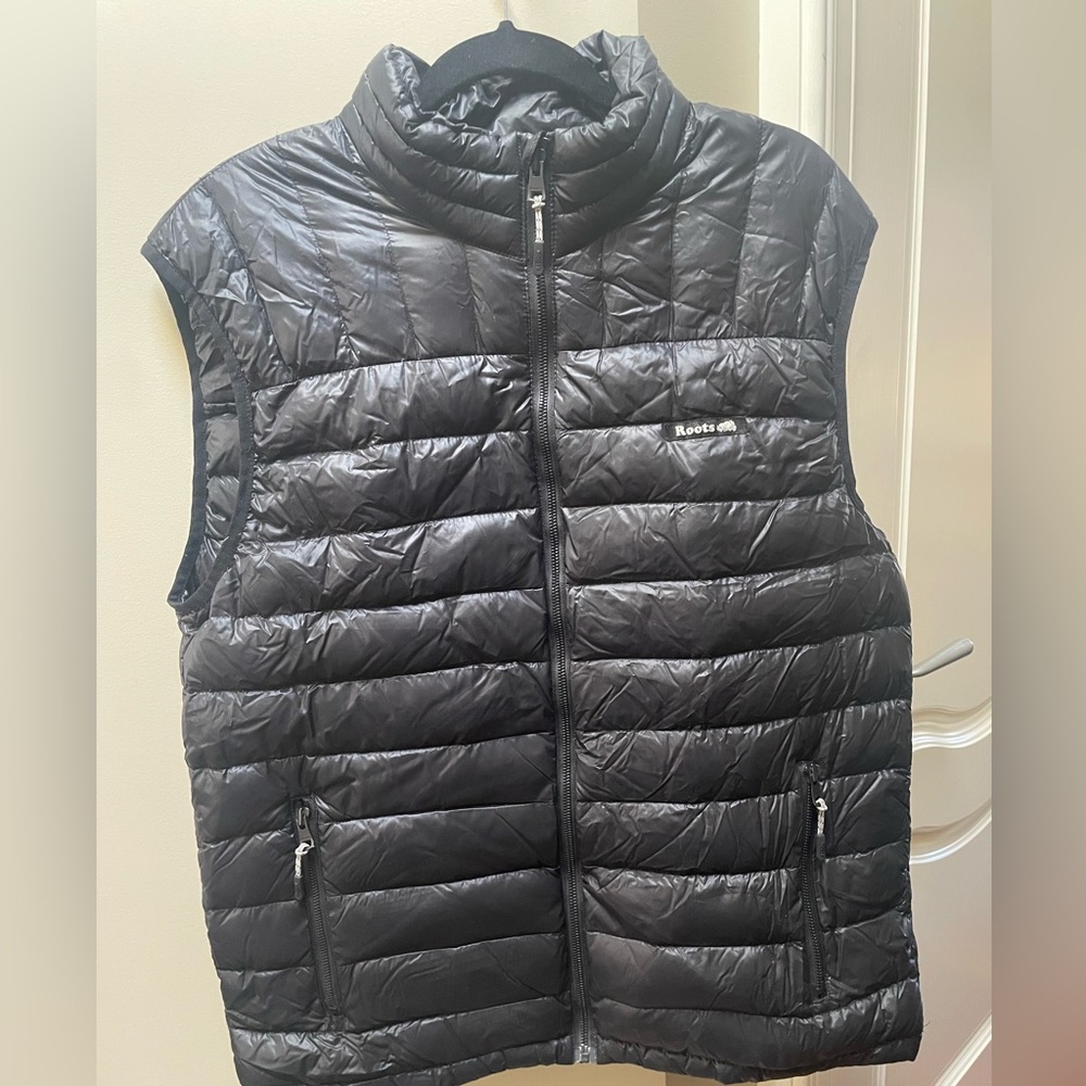 Roots Charcoal Down Puffer Vest